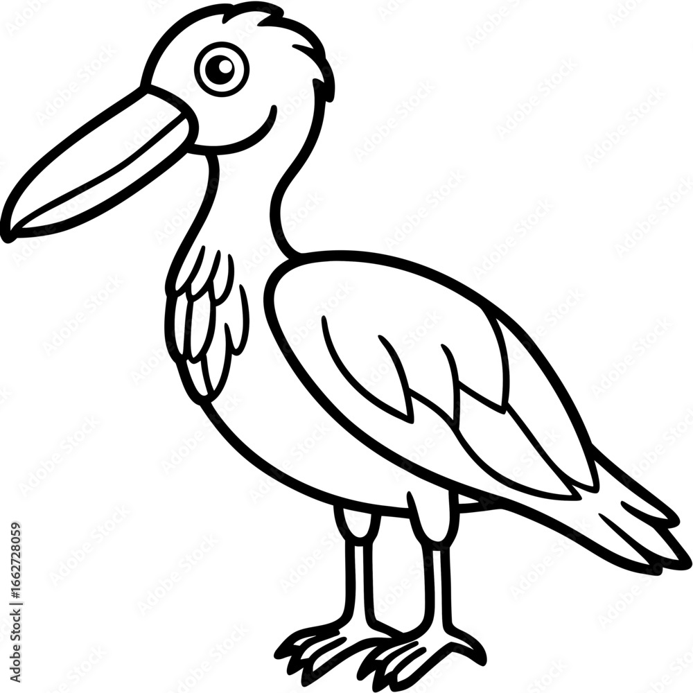Fototapeta premium Shoebill line art vector