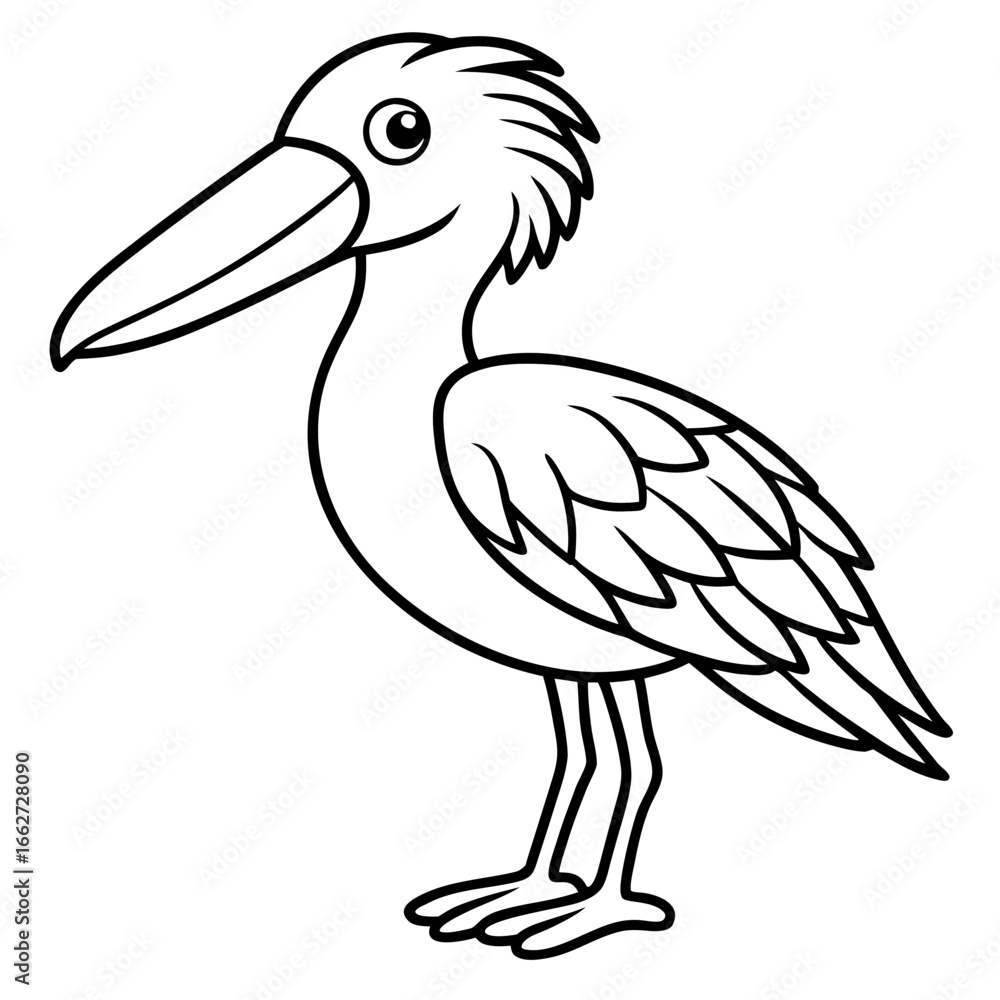 Fototapeta premium Shoebill line art vector