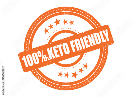100% KETO FRIENDLY Rubber Stamp Seal with a Dotted Circle