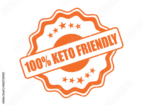 100% KETO FRIENDLY Rubber Stamp Seal with a Decorative Border