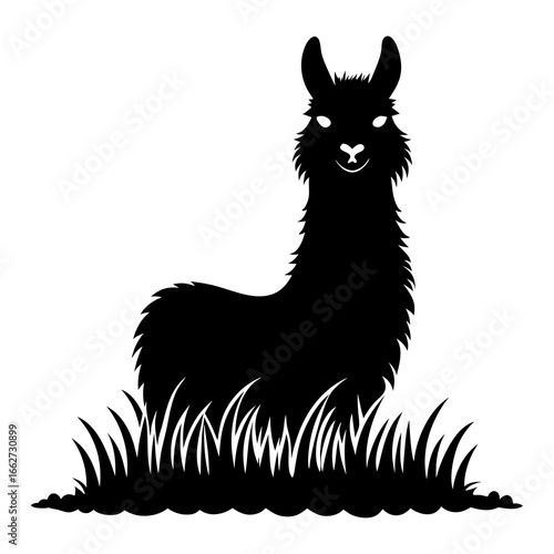 A llama silhouette vector illustration