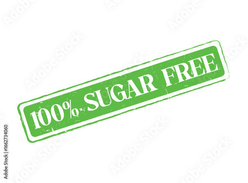 100% SUGAR FREE Rubber Stamp Seal for Healthy Food