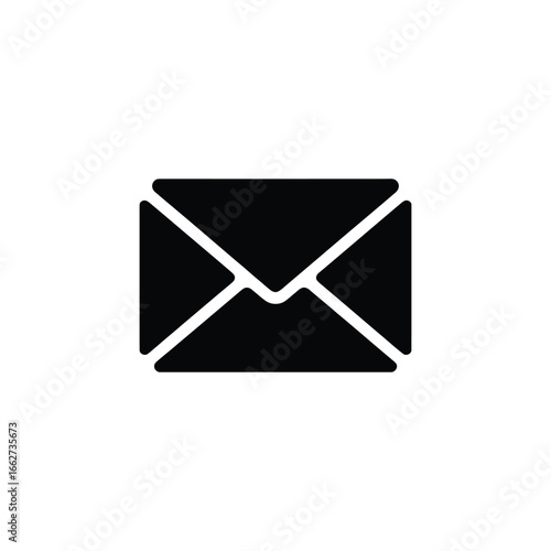 Simple Envelope Icon Flat Design Style on a White Background Stock