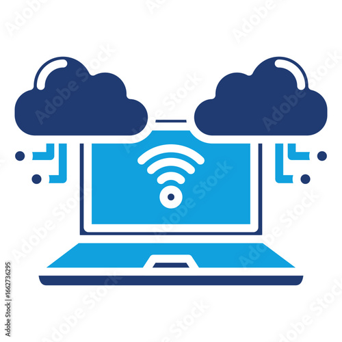 Iot Devices Flat Blue Icon