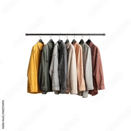 Stylish Corduroy Jackets in Various Colors Hanging on a Rack
