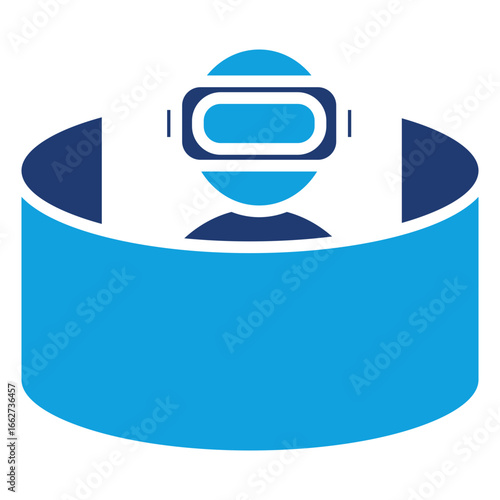 Virtual Reality Flat Blue Icon