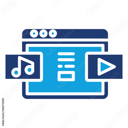 Digital Entertainment Flat Blue Icon