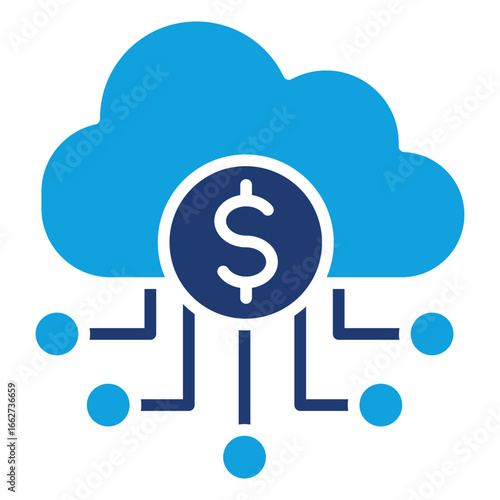 Digital Currency Flat Blue Icon