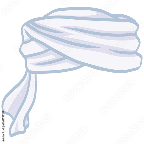 White Turban Headwear Illustration