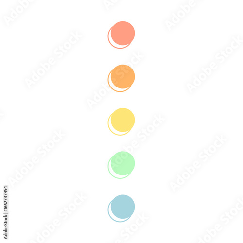 Pastel bullet point list. Business, schedule, planner, note, reminder, journal, organizer concepts. Flat decorative vector design isolated illustration.