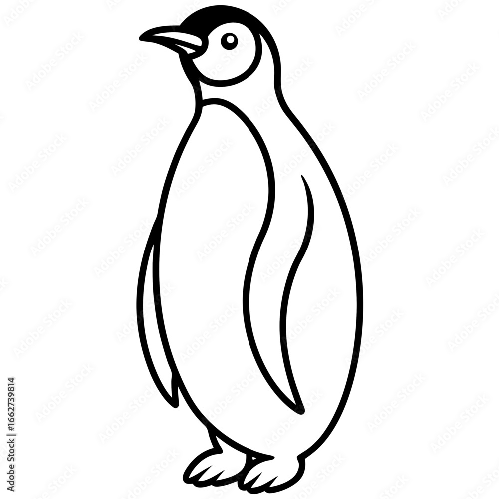 Obraz premium emperor-penguin-line-art-vector