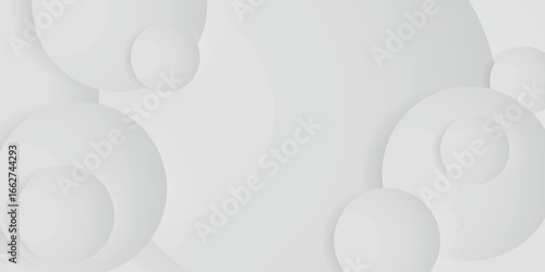 White abstract background with embossed 3D circle design. Simple and elegant geometric background collection. Vector VOL. 9