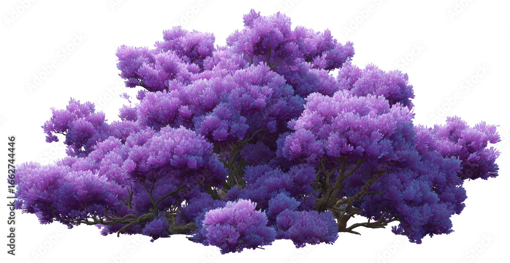 Fototapeta premium A vibrant purple, fuzzy tree cluster