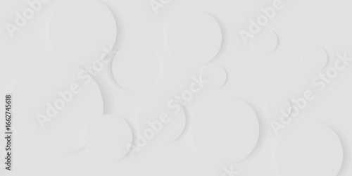 White abstract background with embossed 3D circle design. Simple and elegant geometric background collection. Vector VOL. 7