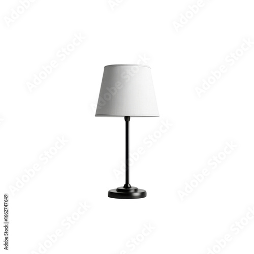 Simple Elegant Black Table Lamp with White Shade - Modern Home Decor Lighting