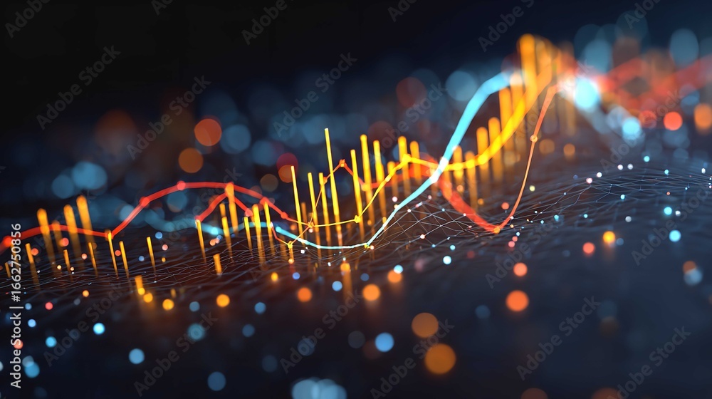 © Asim Ali - Abstract Financial Data, Stock Market Chart, Growth Graph stock image
