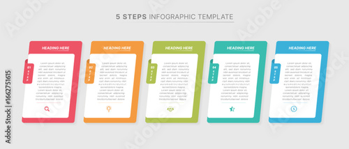 Business Infographic Design Template with 5 Data Points