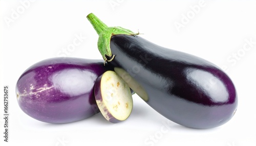 Wallpaper Mural eggplants isolated on white background Torontodigital.ca