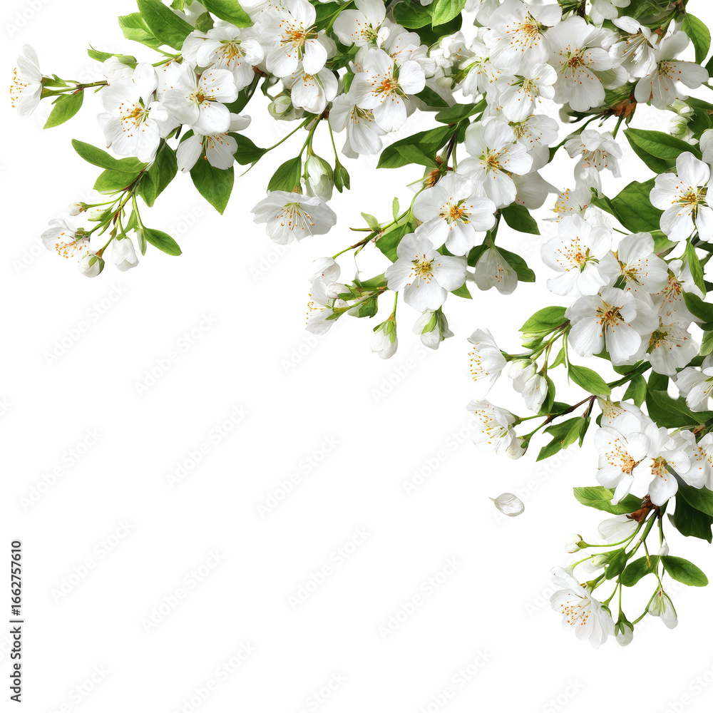 Fototapeta premium Spring blossoms in a corner frame (4)