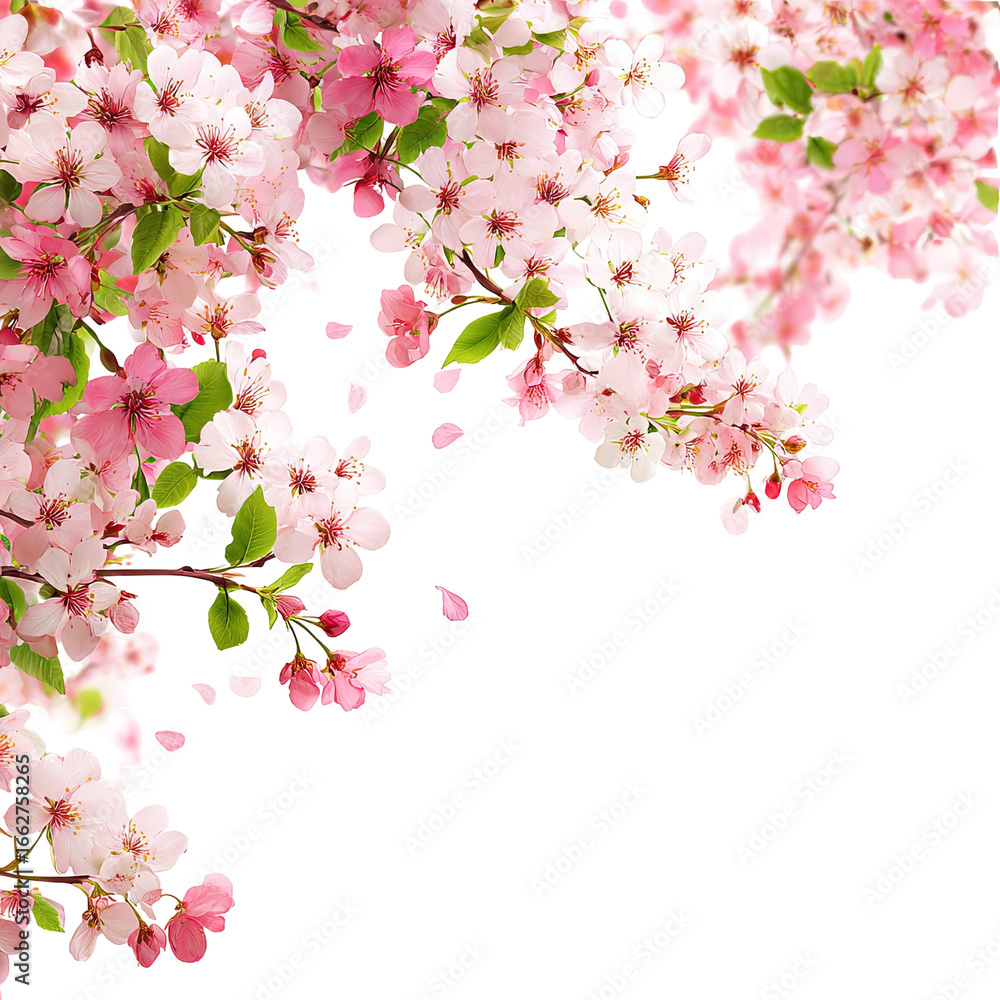 Naklejka premium Blossoming cherry tree branches
