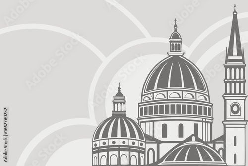 Stylized silhouette of st paul s cathedral domes and spire