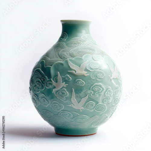 ceramic vase isolated on white