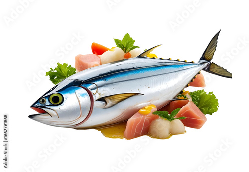 Skipjack Tuna isolated on white
