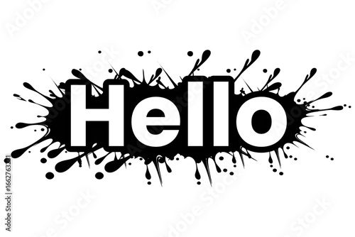 hello icon vector design mono color with splash effect