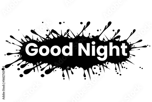 good night icon vector design mono color with splash effect