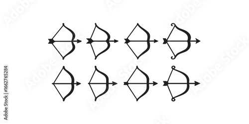 Print   Bow arrow vector icons set
