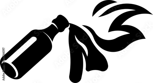 Burning molotov cocktail vector