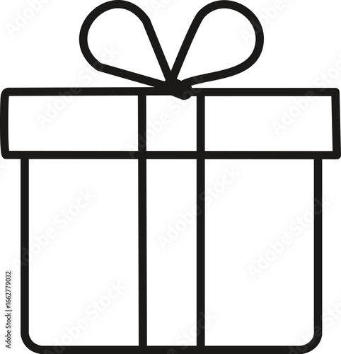 Wedding gift outline. Gift box present