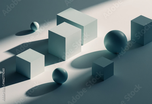 3d geometric shape cube box pastel  background