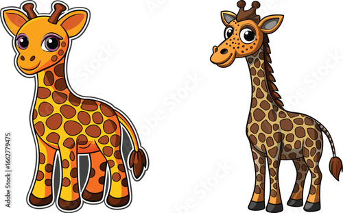 Stylized Giraffe Silhouettes for Wildlife Branding and Nature Art