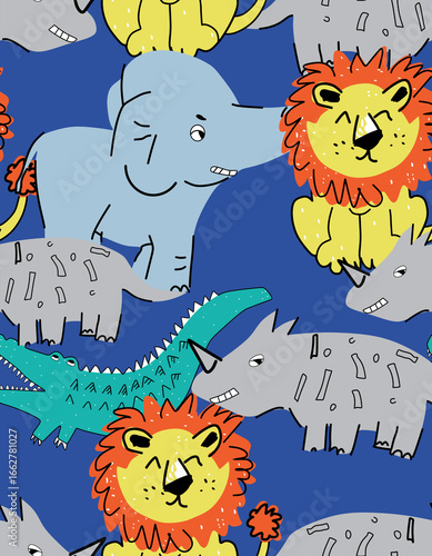 stock photo abstract cute animal seamless pattern for kids 