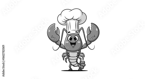 Creative and charming lobster chef character illustration for culinary ventures and food businesses