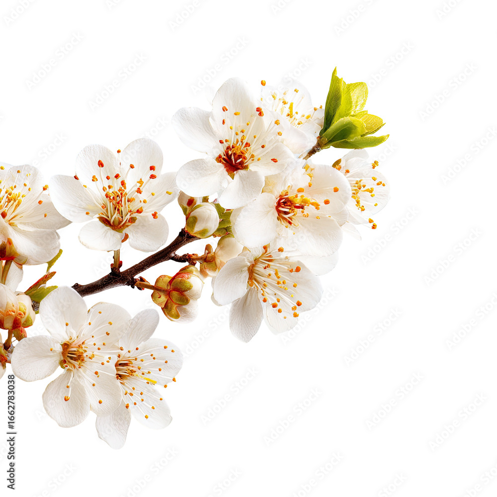 Obraz premium Close-up of delicate white blossoms