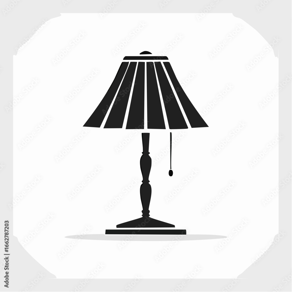 Obraz premium Table lamp silhouette with shade and pull chain home decor lighting high quality professional