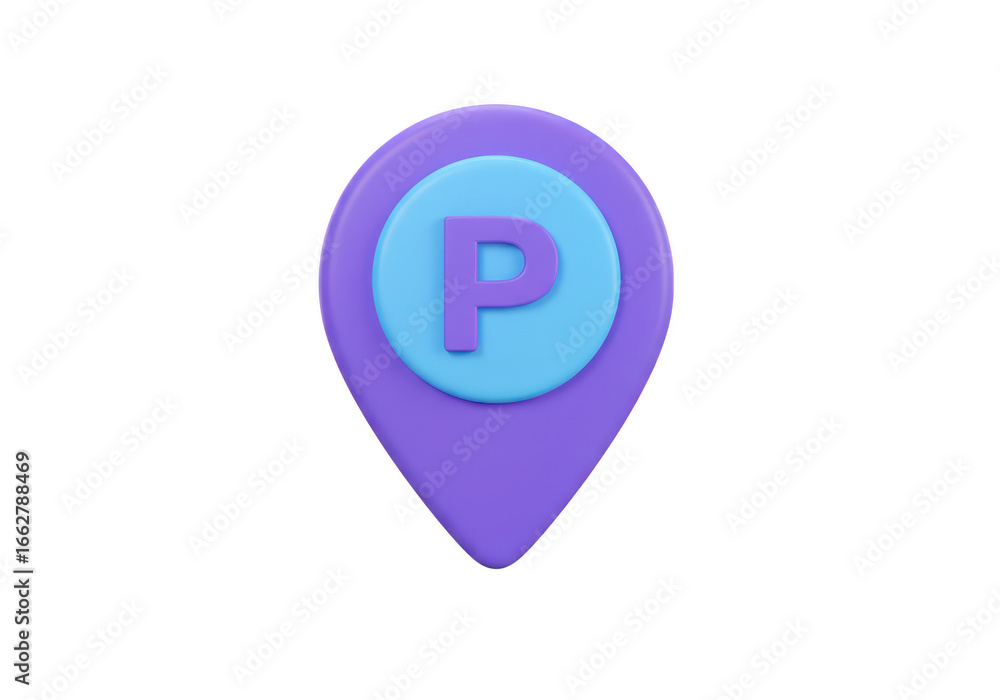 Purple parking location pin icon isolated on transparent background Purple parking location pin icon isolated on transparent background
