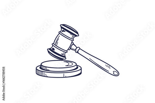 auction gavel icon small outline of gavel hammer used in legal or auction settings