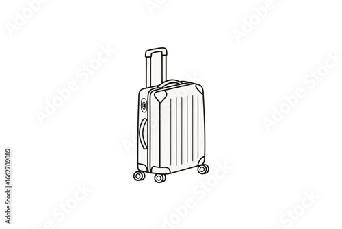 Luggage icon small suitcase outline travel tourism bag journey equipment  