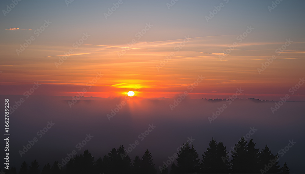 Obraz premium sunset over the river