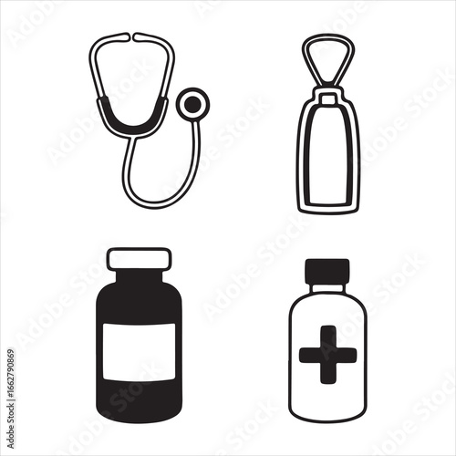 set of medicine icons