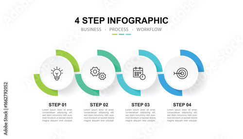 Vector Infographic label design template with icons and 4 options or steps. for your business data. Vector Illustration.