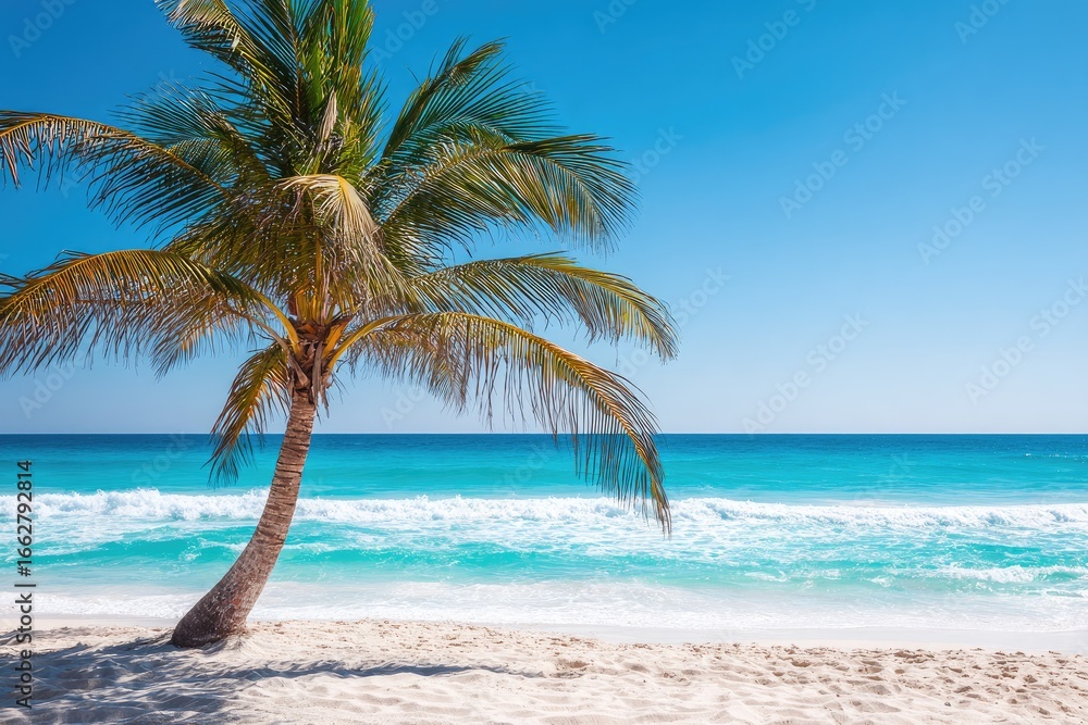 Obraz premium Tropical Paradise Palm Tree Ocean View