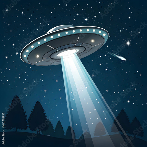 udo spacecraft poster with flying saucer projection