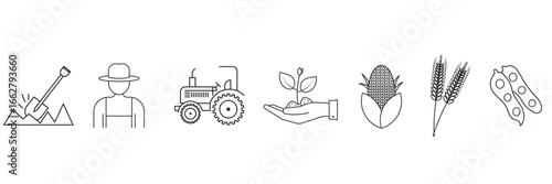 Agriculture farming, crop cultivation icon vector illustration for agribusiness