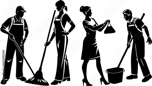 Cleaning Crew Silhouette