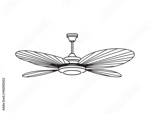 Ceiling Fan with Light Icon in Clean Vector Artwork
