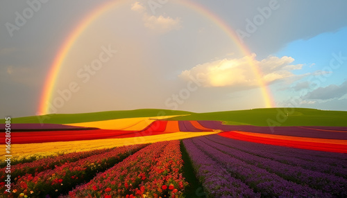 rainbow over field